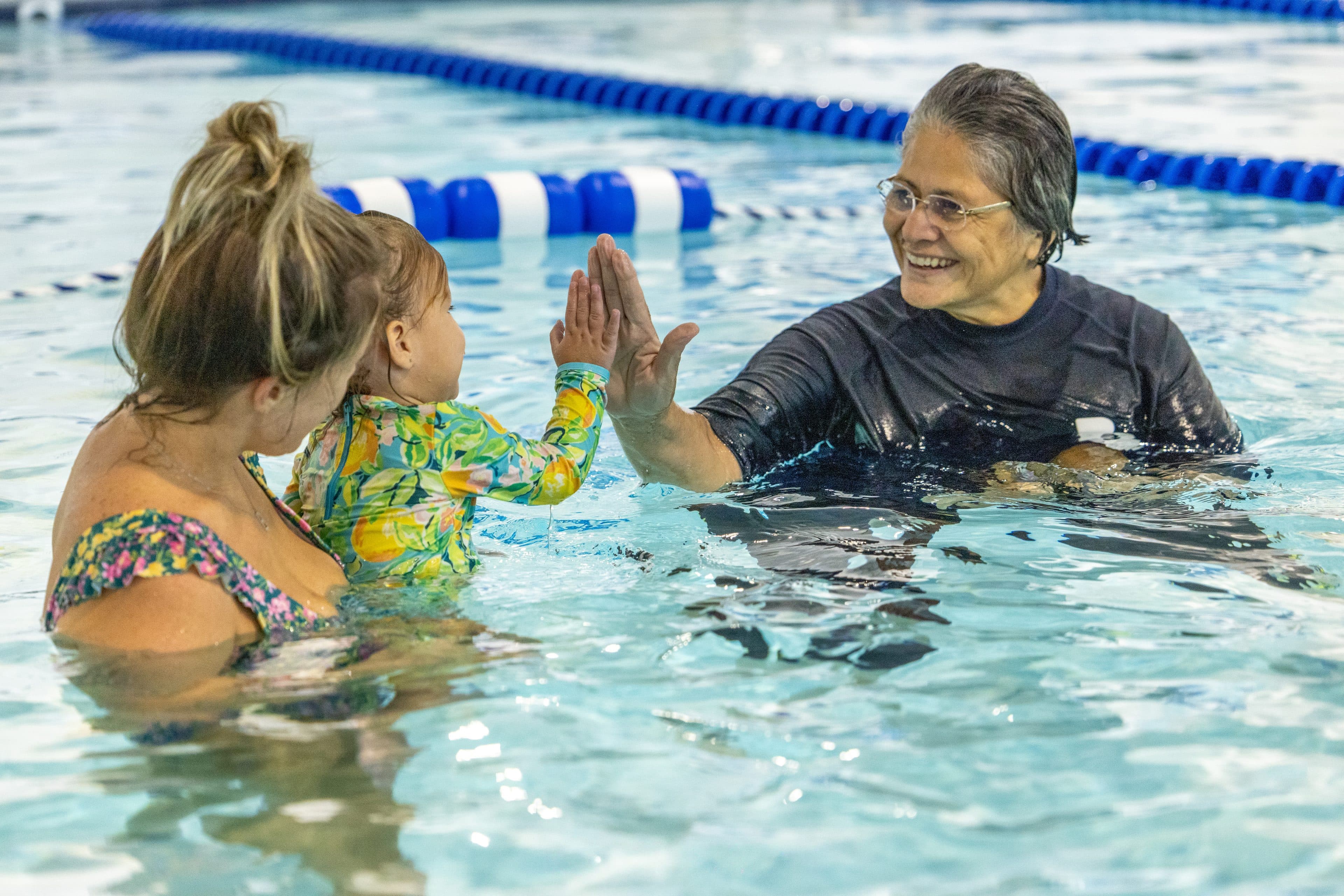 Swim lesson at Big Blue Swim School, a business Wheelhouse supports